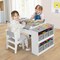 2-in-1 Kids Activity Table with Built-In Easel and Storage Boxes Removable Paint Cups